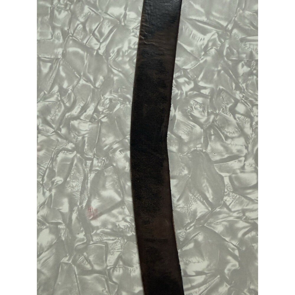 Vintage Unbranded Made In USA Brown Leather Belt Size 34 - Picture 3 of 3